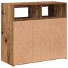 vidaXL Credenza con Luci LED Legno Antico 80x35x75 cm in Truciolato