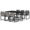 vidaXL Set da Pranzo per Esterni 7 pz con Cuscini in Polyrattan Grigio
