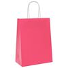 vidaXL Sacchetti di Carta 250 pz con Manici Rosa 21x11x28 cm