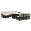 vidaXL Set Divano da Giardino 11 pz Nero e Bianco Crema polyrattan