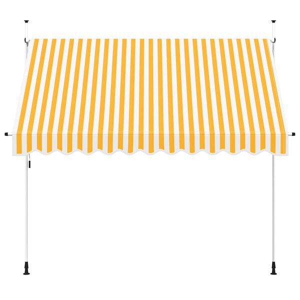 vidaXL Tenda da Sole Retrattile Manuale 300cm Strisce Arancione Bianco
