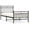 vidaXL Giroletto con Testiera e Pediera Metallo Nero 90x200 cm