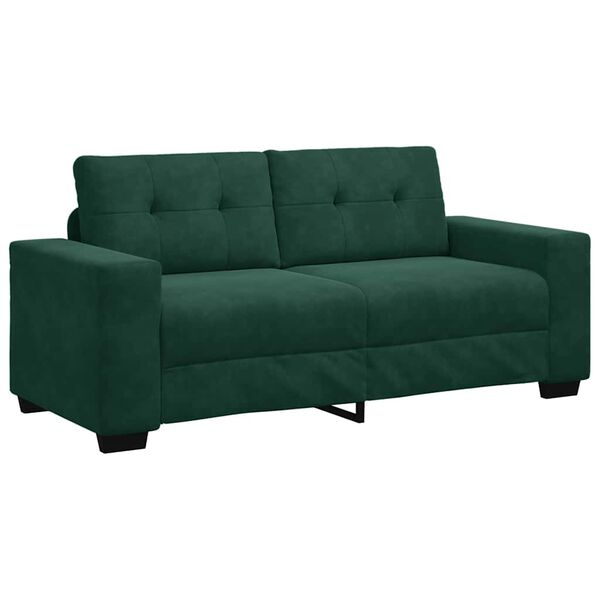 vidaXL Divano Divanetto Verde Scuro 180x77x82 cm in Velluto