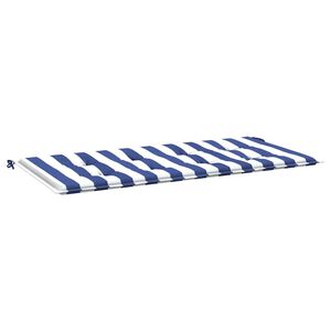 vidaXL Cuscino Panca Giardino Bianco e Blu 120x50x4 cm Tessuto Oxford
