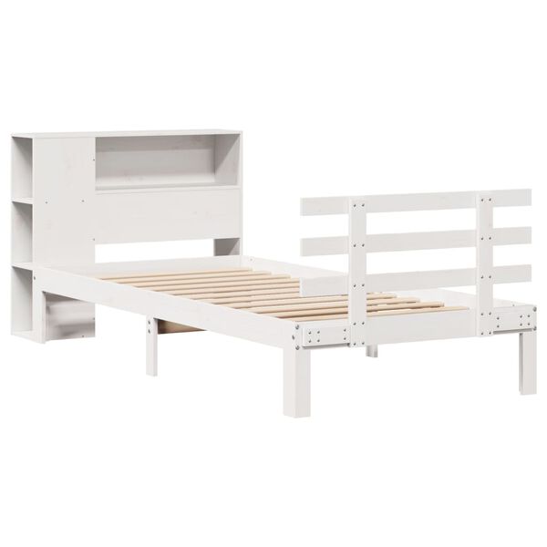 vidaXL Letto Libreria senza Materasso Bianco 100x200 cm Legno di Pino