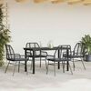 vidaXL Set da Pranzo da Giardino con Cuscini 5 pz Polyrattan Vetro