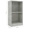 vidaXL Libreria Grigio Cemento 40x24x75 cm in Legno Multistrato