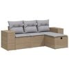 vidaXL Set Divano da Giardino 4 pz con Cuscini Beige Misto Polyrattan