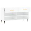 vidaXL Panca Porta Scarpe Bianco Lucido 102x35x55 cm Legno Multistrato