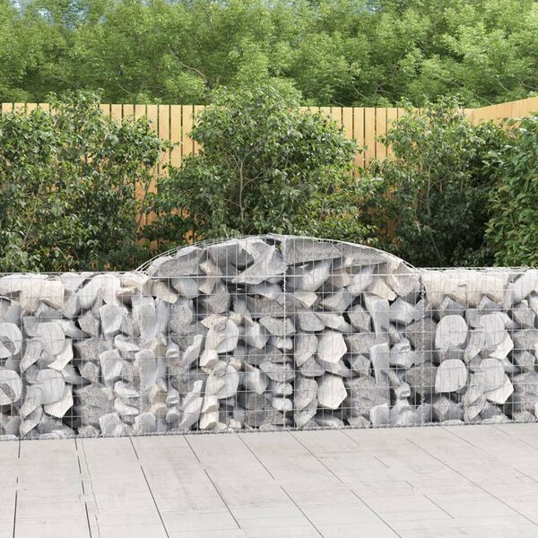 vidaXL Cesti Gabbioni ad Arco 17 pz 300x50x80/100 cm Ferro Zincato