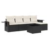 vidaXL Set Divano da Giardino 6 pz con Cuscini Nero in Polyrattan
