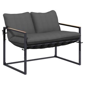 vidaXL Set Divano da Giardino Nero e antracite Acciaio