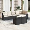 vidaXL Set Divano da Giardino 8 pcs Nero e Bianco polyrattan