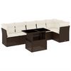 vidaXL Set Divani da Giardino 7 pz con Cuscini Marrone in Polyrattan