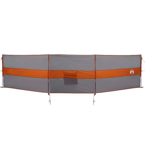 vidaXL Frangivento Campeggio Grigio Arancione 490x123 cm Impermeabile