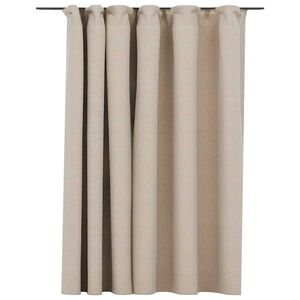 vidaXL Tenda Oscurante Effetto Lino con Ganci Beige 290x245 cm