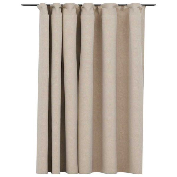 vidaXL Tenda Oscurante Effetto Lino con Ganci Beige 290x245 cm
