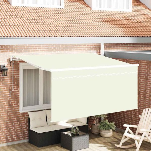 vidaXL Tenda Retrattile Crema 300 x 200 cm Poliestere e Alluminio