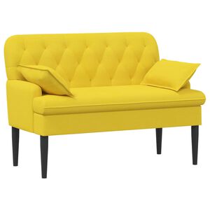 vidaXL Loveseat con bottoni imbottiti Giallo Chiaro 111 x 68 x 80 cm