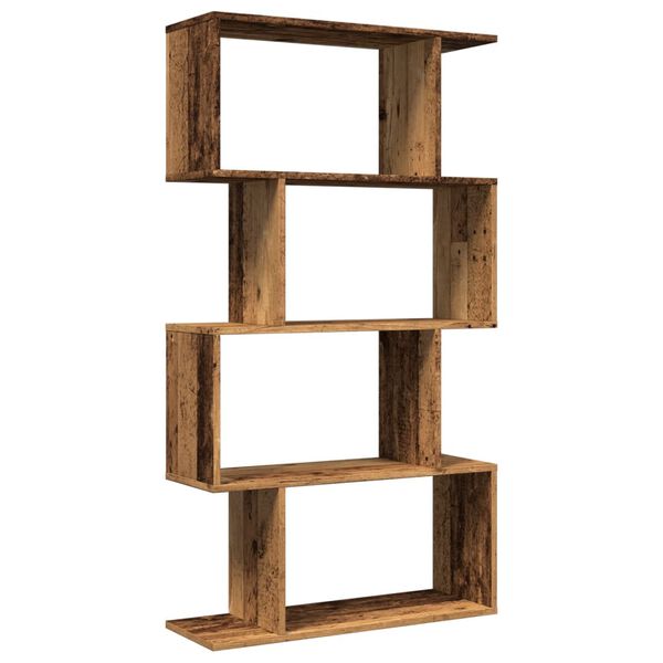 vidaXL Libreria 4 Ripiani Legno Vecchio 70x24x129 cm in Truciolato
