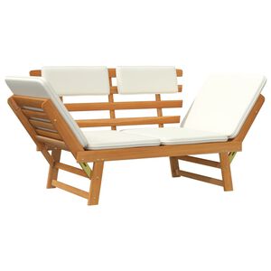 vidaXL Panca da Giardino con Cuscini 2-in-1 190 cm in Legno di Acacia