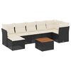 vidaXL Set Divani da Giardino con Cuscini 8 pz Nero in Polyrattan