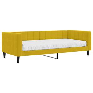 vidaXL Divano Letto con Materasso Giallo 90x200 cm in Velluto