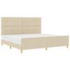 vidaXL Struttura del letto con testiera Crema 200 x 200 cm Tessuto