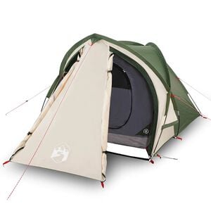 vidaXL Tenda da Campeggio a Cupola per 2 Persone Verde Impermeabile