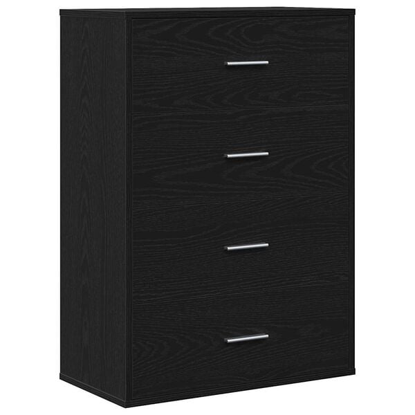 vidaXL Credenza Rovere Nero 60 x 31 x 84 cm Legno multistrato
