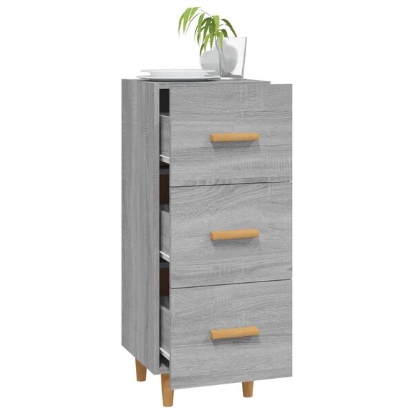 vidaXL Credenza Grigio Sonoma 34,5x34x90 cm in Legno Multistrato