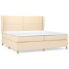 vidaXL Giroletto a Molle con Materasso Crema 200x200 cm in Tessuto