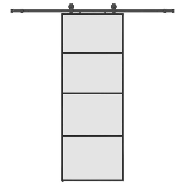 vidaXL Porta Scorrevole con Ferramenta Nera 76x205 cm in Vetro ESG