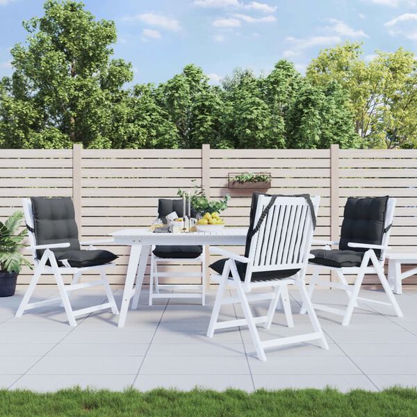 vidaXL Cuscini per Sedie Schienali Bassi 4 pz Antracite Tessuto Oxford