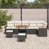 vidaXL Set Divano da Giardino con cuscino 9 pcs Nero Poly Rattan