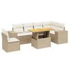 vidaXL Set Divani da Giardino 7 pz con Cuscini Beige in Polyrattan