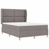 vidaXL Letto con molle e materasso Grigio Scuro 90x190 cm Tessuto