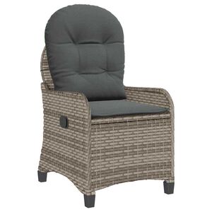 vidaXL Poltrona reclinabile Grigio 56 x 66 x 95 cm polyrattan
