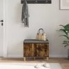 vidaXL Panca per ingresso con cuscino Rovere fum&eacute; 60 x 38 x 46 cm