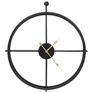 vidaXL Orologio da Parete Nero 52 cm in Ferro