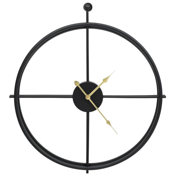 vidaXL Orologio da Parete Nero 52 cm in Ferro