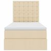 vidaXL Letto con contenitore e materasso Crema 90 x 190 cm Poliestere