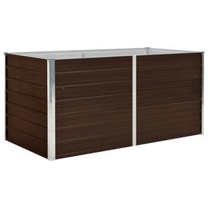vidaXL Letto di Coltura Rialzato Marrone 160x80x77cm Acciaio Zincato