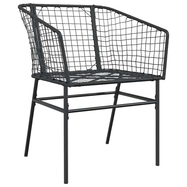 vidaXL Set Mobili da Pranzo per Giardino 5 pz Nero Polyrattan Vetro