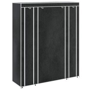 vidaXL Armadio in Tessuto con Scomparti e Aste 45x150x176 cm Nero