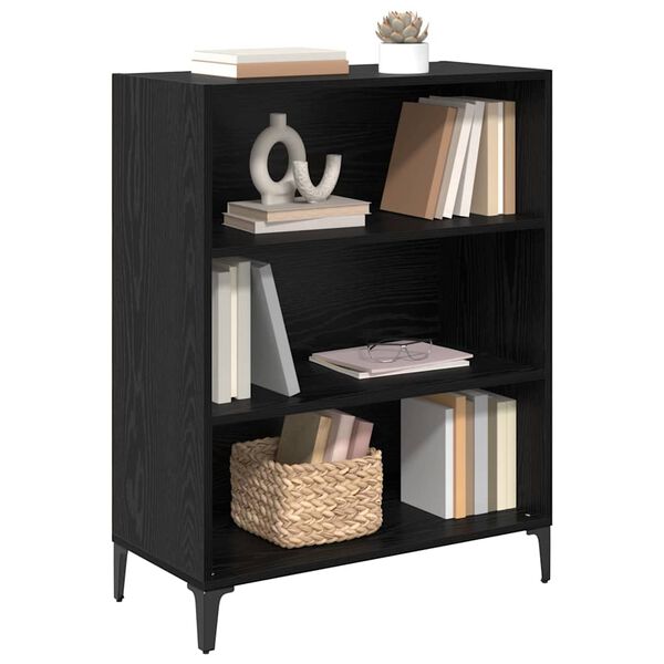 vidaXL Credenza Rovere Nero 69,5 x 32,5 x 90 cm Legno multistrato