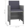 vidaXL Set da Pranzo da Giardino 11 pz con Cuscini Polyrattan Grigio