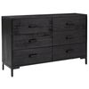 vidaXL Credenza Nera 110x35x70 cm in Legno Massello di Pino