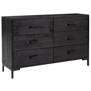 vidaXL Credenza Nera 110x35x70 cm in Legno Massello di Pino