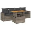 vidaXL Set Divano da Giardino 5 pz con Cuscini Grigio in Polyrattan